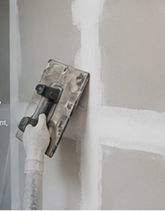 Drywall compound being smoothed with a finishing tool